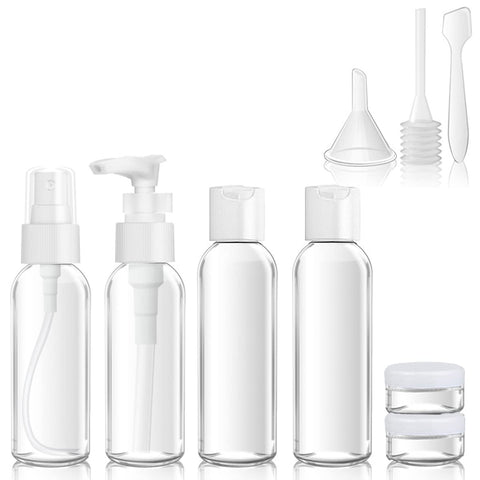 10 Pcs Travel Bottles Set for Toiletries, 50 ml Leak Proof Refillable Squeezable Containers with Clear Storage Bag for Cosmetic and Toiletries, Colorful