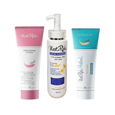 Next Rich Summer Bundle For Dry Skin ( Panthenol Cream 50 gm & Next Cream 50 gm and facial cleanser GEL Normal and Dry Skin 250 ml )