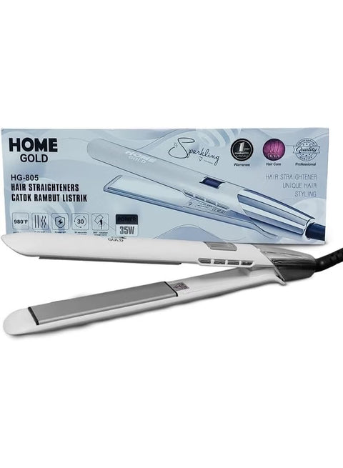 HOME GOLD HG-805 Professional Hair Straightener 35W LCD Display Ceramic Tourmaline Steam Flat Iron 6 Temp up to 980°F Ionic Anti Frizz 360° Swivel Cord Fast Heat Salon Hair Styler All Hair Types Pro