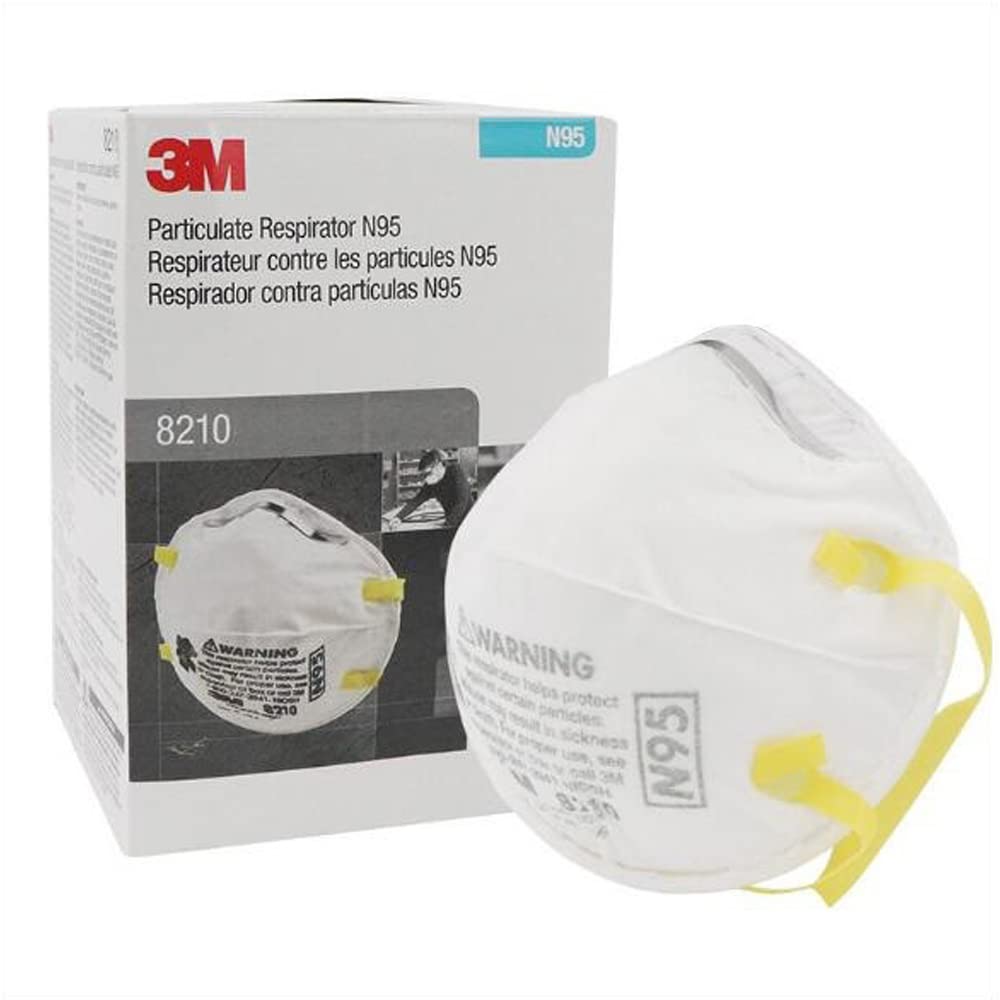 3M Face Masks Respirator 8210, Breathable Mask Personal Protective Smoke, Dust, Grinding, Sanding, Sawing, Sweeping, 20/Pack