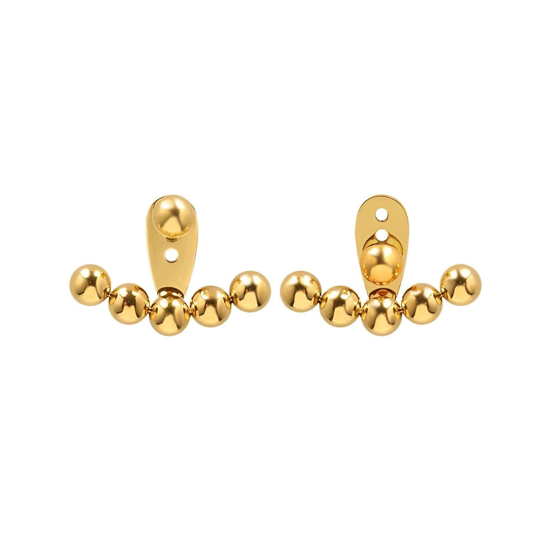 Fashion Accessories - Modern Stainless Steel Ear Cuffs with Multi-Beads, Designed for a Gold Plated Finish to Elevate Your Style with a Sophisticated and Trendy Look