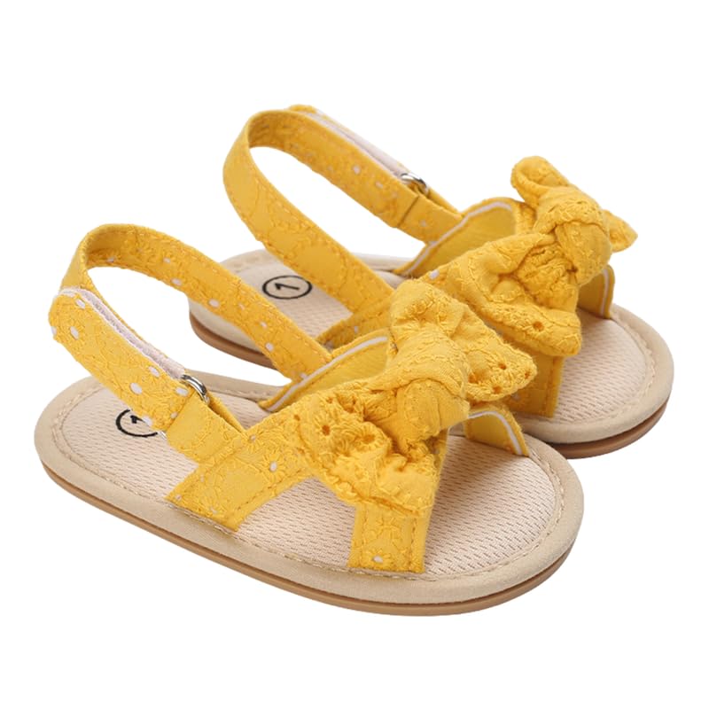 Mix&Max baby-girls Fibers Sandal Shape Bow Flat Sandal