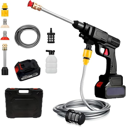 Charging Water Pump Gun – Powerful Pressure & Portable Cleaning with 48V Battery – Complete Accessories & Practical Bag – Ideal for Car Washing, Air Conditioners, Plants