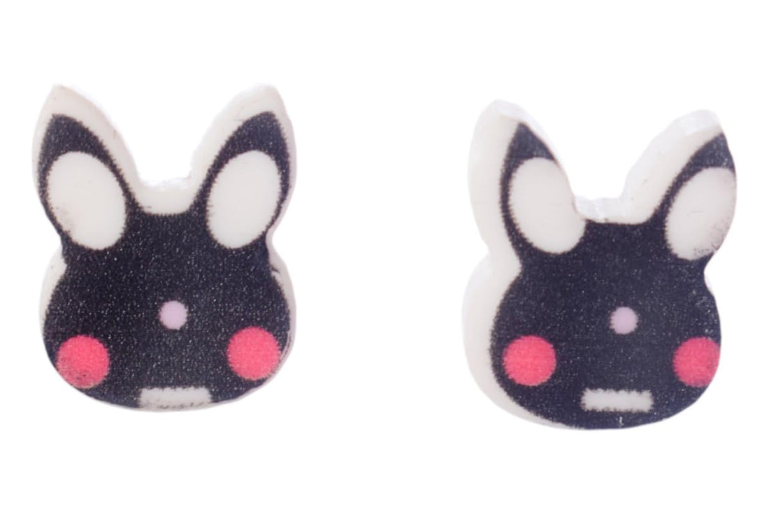 Earring With Cat Design For Girls - Black White