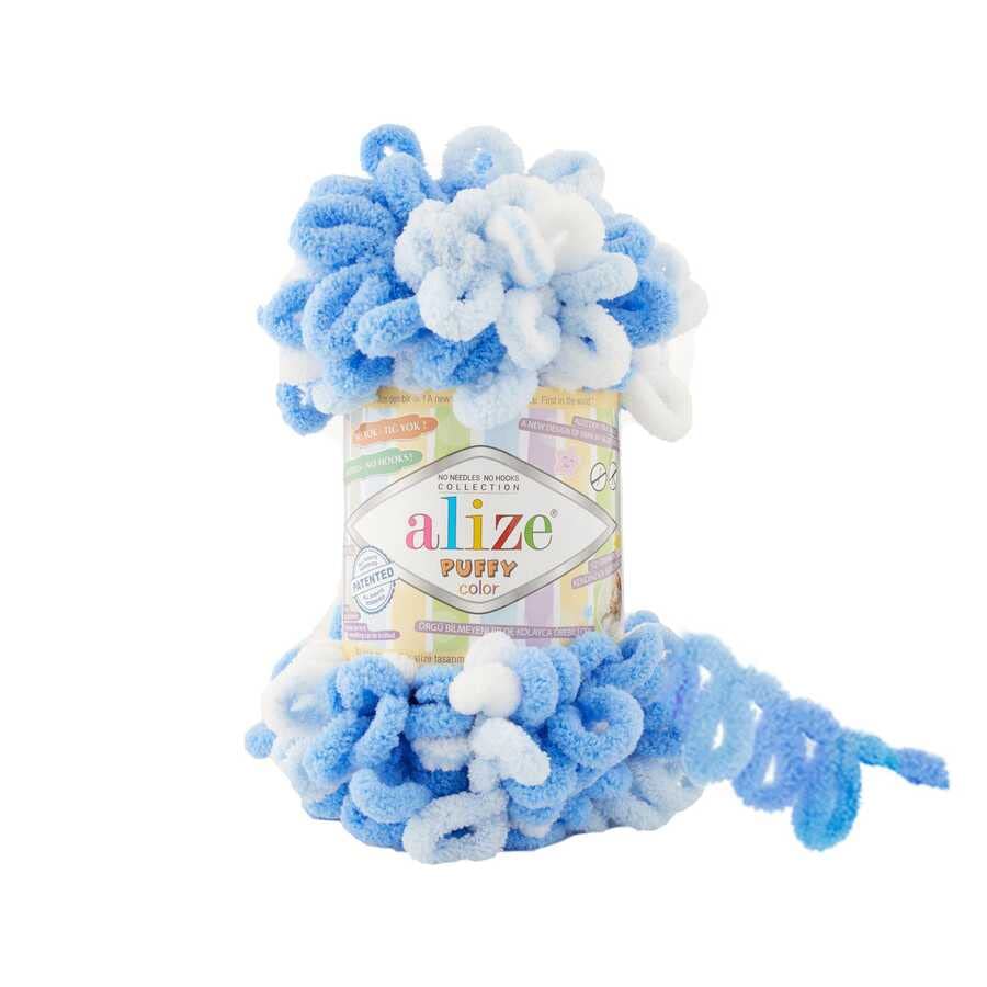 Alize Puffy Color Baby Blanket Yarn Lot of 4, 400gr, 64yds, 100% Micro Polyester Soft Knitting Yarn