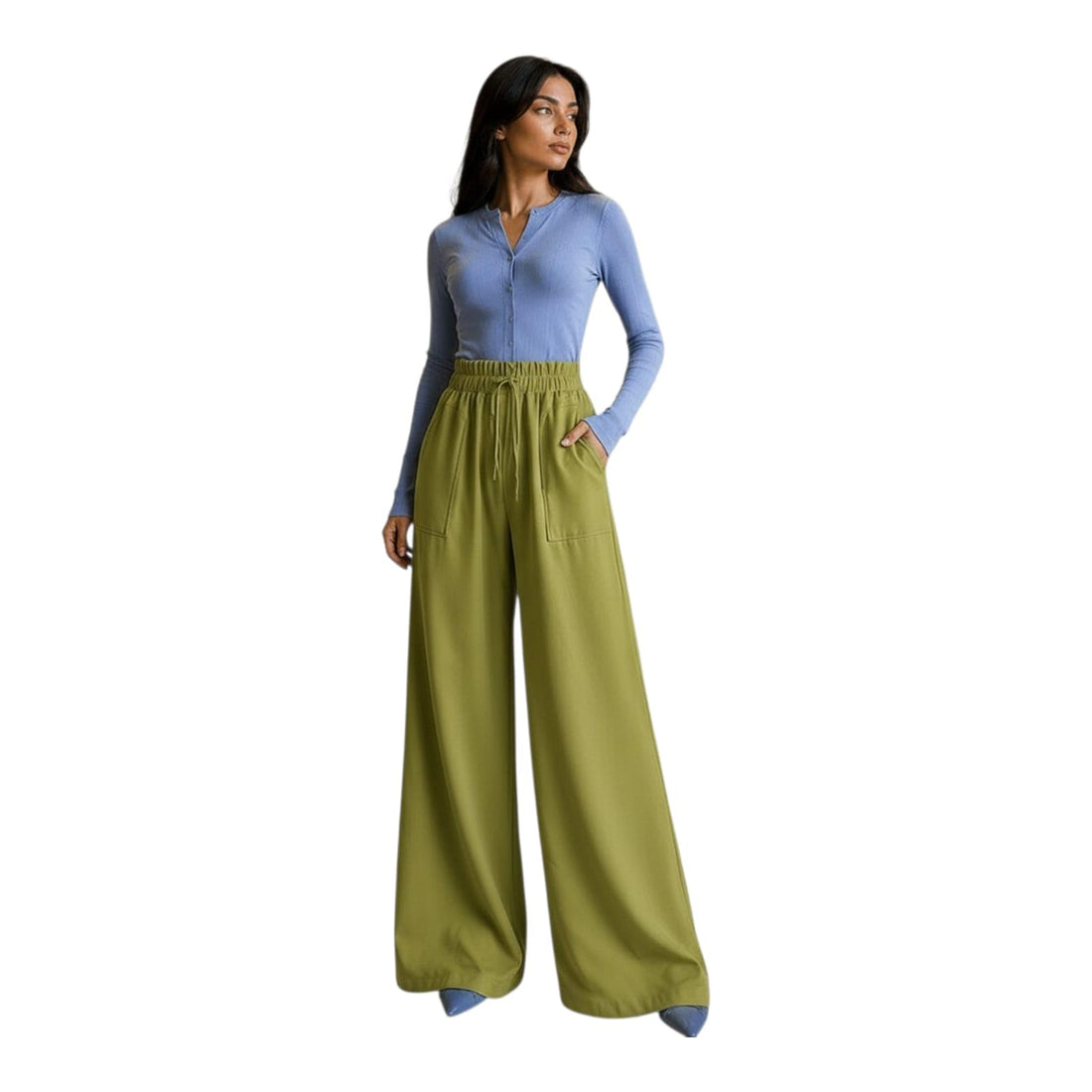 Wide League Women's Wide Leg Pants Lightweight Comfortable Elastic Waist Drawstring Everyday Fit Size Up to 80K Signature Colors
