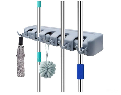 Broom Holder Wall Mount Broom Organizer Mop Holder Hanger Garden Tool Organizers Storage Rack Garage Laundry Room Organizations and Storage with Hooks Heavy Duty