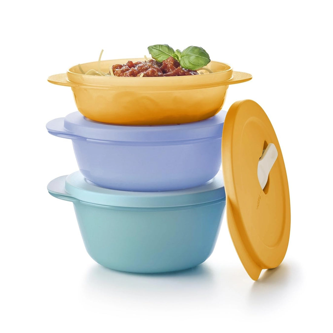 Tupperware Essentials Store, Serve & Go Medium 3 Piece Bowl Set - Food Storage - Durable & Portable Container - Great for Preparing & Serving - Keep Food Fresh - Easy to Stack - Air Tight Lid