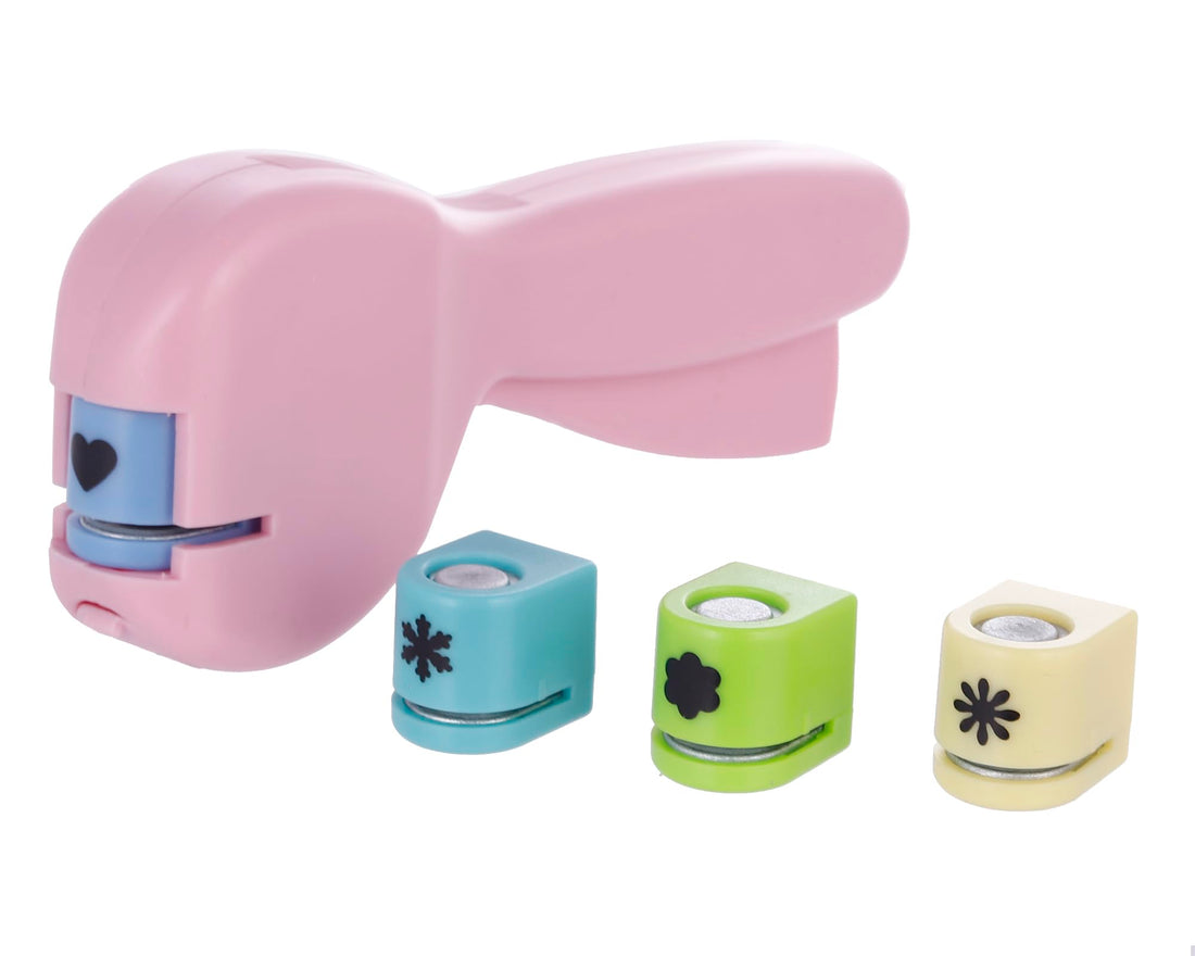 3A Plastic Paper Cutter With 4 Different Shapes For Kids - Mauve KM-8601-3A-420-Mouve