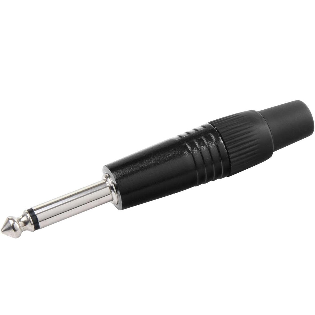 (2Pcs) Mono Jack Male 6.35mm 2 Pole Audio Connector (Black) – Durable Nickel-Plated Contacts for Studio & Live Use | Mono Jack Male 35mm Pole Audio Connector Black | Durable construction