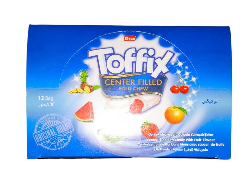 Elvan Toffix Center Filled Fruit Chew Mix 12 Bag