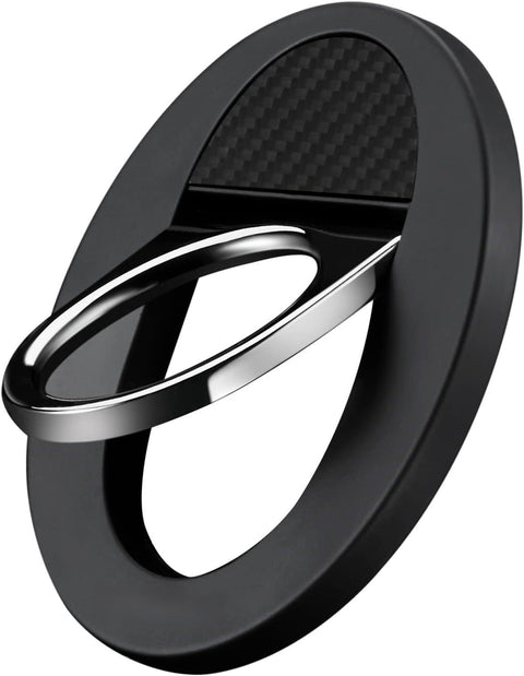 Next store Magnetic Phone Grip and Ring Holder for iPhone 15/14 / 13/12 Series, 360 Degree Rotating Aramid Fiber Stand, Strong N52 Magnet, Slim and Lightweight (Black)