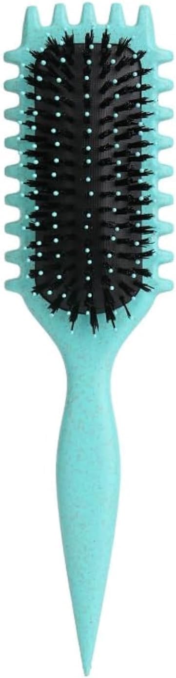 3-in-1 Curl Defining Brush for Styling and Shaping Curls - Multi-Functional Curl Brush Reduces Pulling and Separating, Defines Natural Waves, Multicolor Design for Easy Hair Care