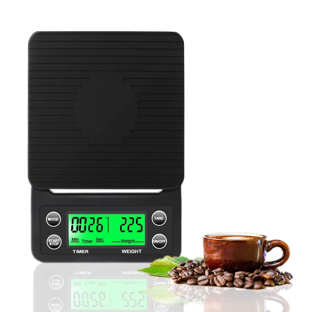 SCIENISH Coffee Scale with Timer, High Accuracy Kitchen Food Scale with Tare Function