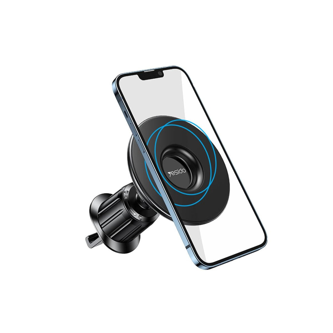 YESIDO C156 Universal 360° Adjustable Magnetic Air Vent Phone Holder – Strong Magnetic Suction Car Mount for Smartphones – Black