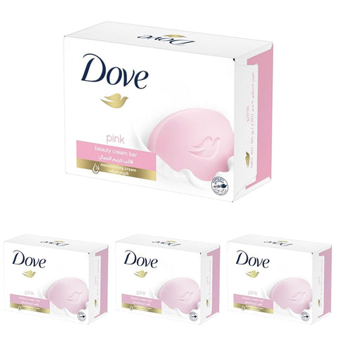 Dove Beauty Cream Bar Soap Pink Made with ¼ moisturizing cream 90G (Pack of 4)