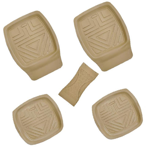KaberMisr 2020 Car Mat Front And Rear Rubber Car Mat Set Suitable For All Cars (Beige,Set Of 5 Pieces,Code:8966)
