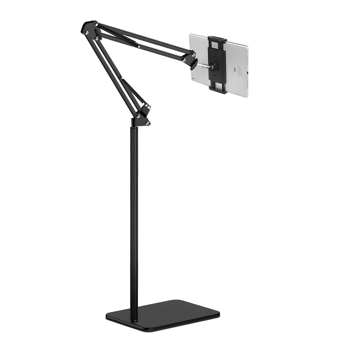Tablet Floor Stand Holder Adjustable, Swivel Boom Arm Overhead Phone Mount, Compatible with iPad Air/Mini/Pro 12.9/9.7/All iPhones, Most Cell Phones (4.7"-12.9")
