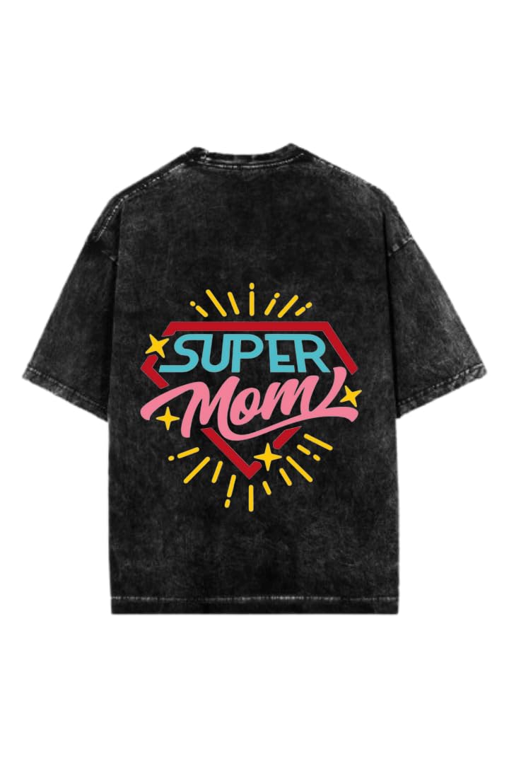 Super Mom Mom dad parents T-shirt Washed 7
