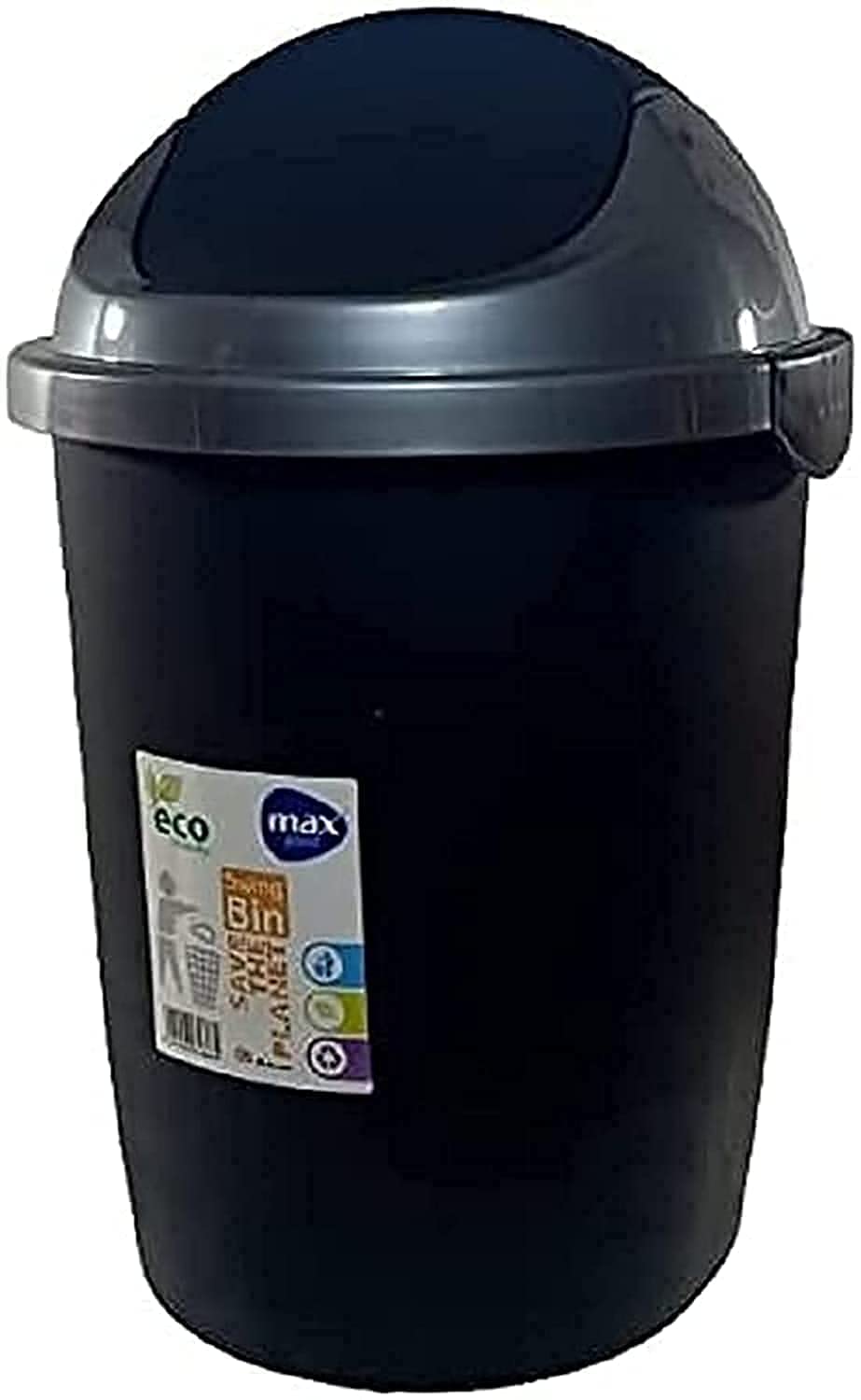 Max Plast plastic swing lid trash can - multicolored