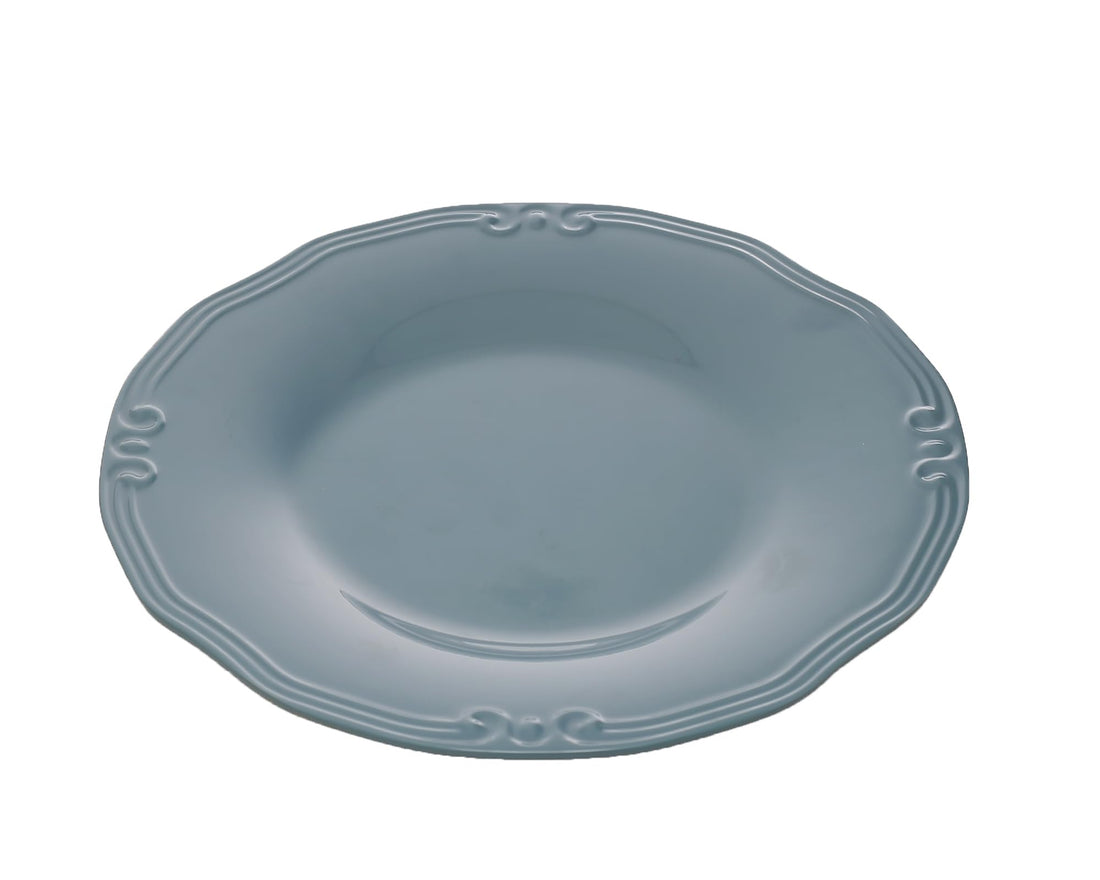 CHN Round Florence Serving Platter 33cm 100% Pure Melamine Durable Shatterproof BPA Free Dishwasher Safe – Sky Blue