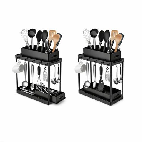 Downtown Under Sink Sliding Organizer Rack 2 Tier Pull Out Storage Shelf for Kitchen Bathroom Cabinet Organizer