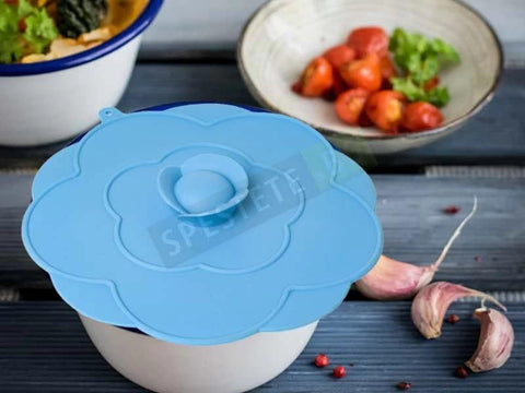 Silicone Pot Cover Flower Design 9.5 cm Compatible with Glass, Ceramic, Wood - Multi Color