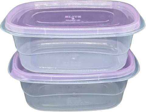Elite Refrigerator Transparent Box Set, One Size / 2 Liters 2 Piece (Purple cover)