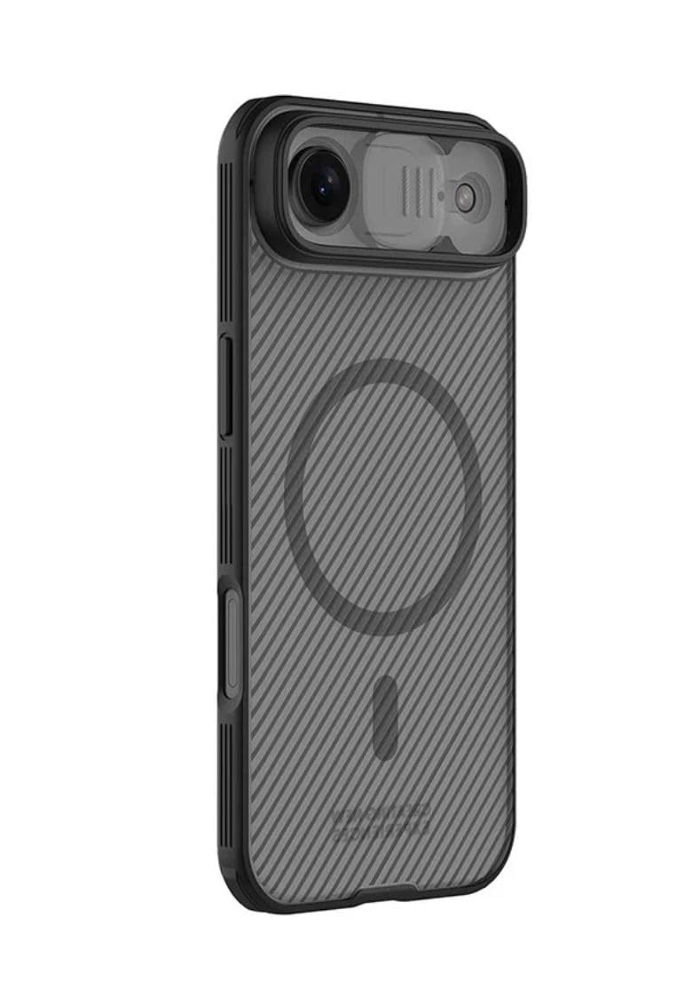 Nillkin CamShield Pro Case for iPhone 17 Air – Protective PC+TPU Hybrid Cover with Sliding Camera Shield, Sleek Anti-Fingerprint Finish – Transparent Black (Magsafe Compatible, iPhone 17 Air)