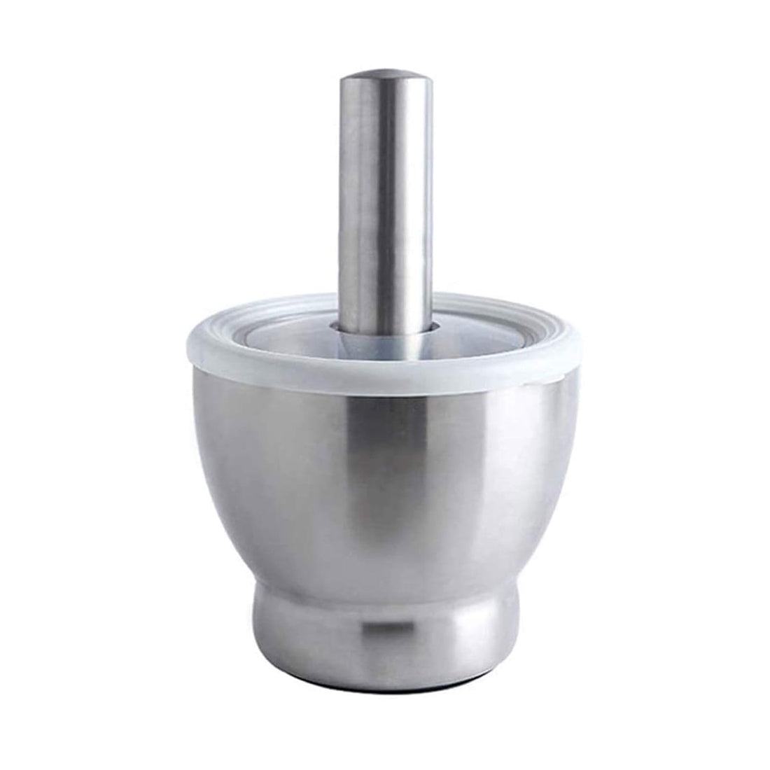 Heavy Duty Garlic Press Stainless Steel SUS 304 Solid Crusher with Secure Lid, Manual Spice and Herb Grinder 10cm Compact Kitchen Tool for Garlic Chili and Seasoning