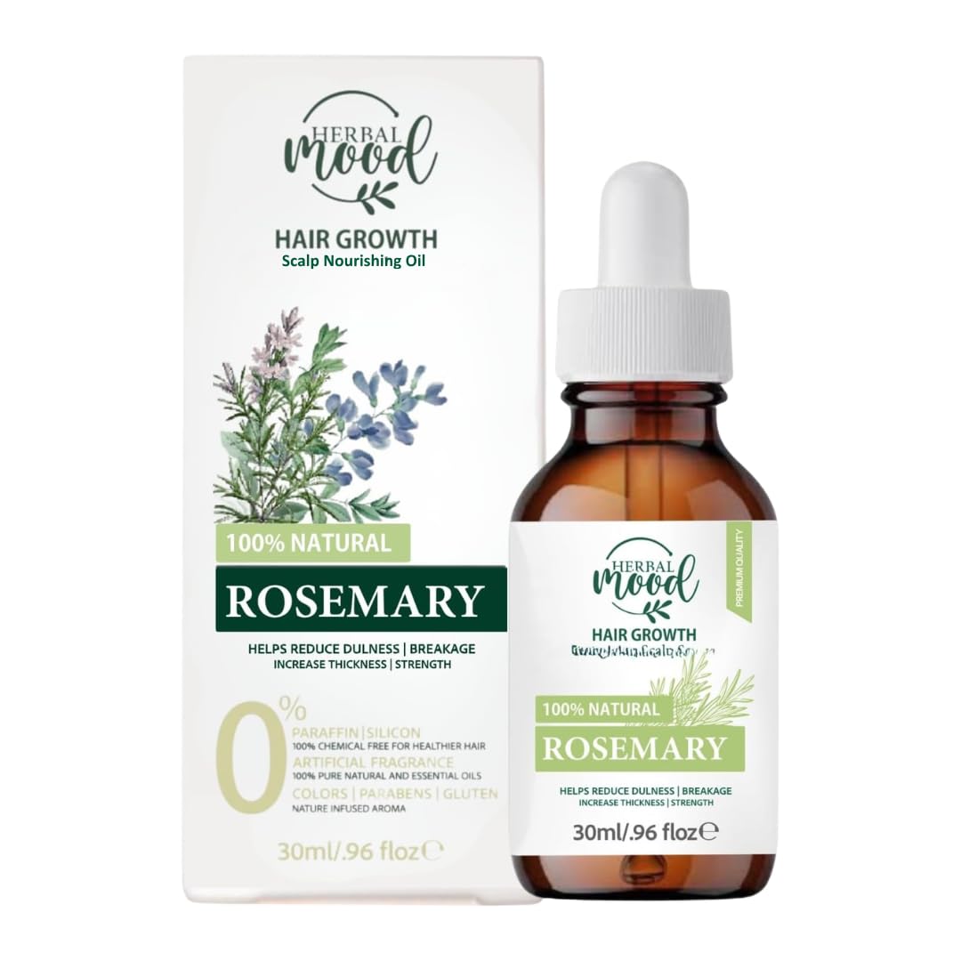 Peppermint & Rosemary Strengthening Scalp & Hair Oil | With Natural & Essential Oils | Nourishing Treatment for Split Ends & Scalp 30 ml