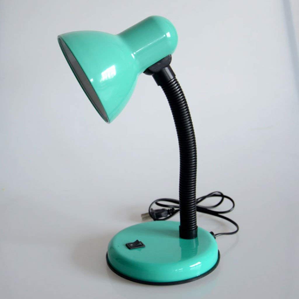 Lamp, Table Lamps Desk Lamps LED Creative Student Children Eye Bedroom Work Table Lamp, Wrought Iron Material Learning Office Eye Protection Desk Lamp (Color : Red),Colour:Green (Color : Green)