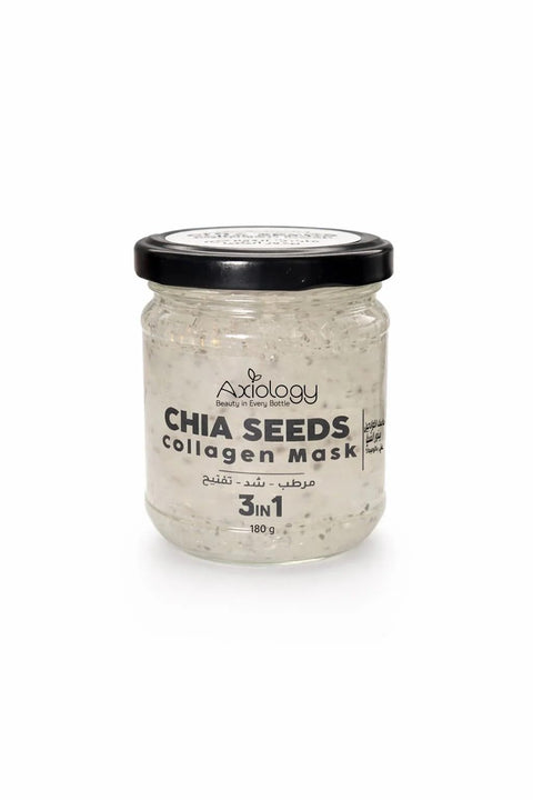 Axiology Chia Seeds Collagen Mask, 3 in 1 Moisturising, Firming and Brightening Face Mask, 500g