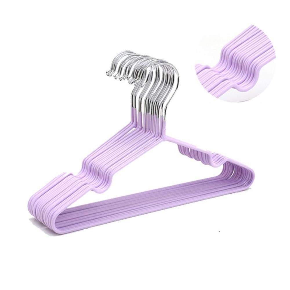 WTMLK 10pcs Solid Color Metal Hangers for Baby Clothes Thin Notched Grooves Hangers,11.6"