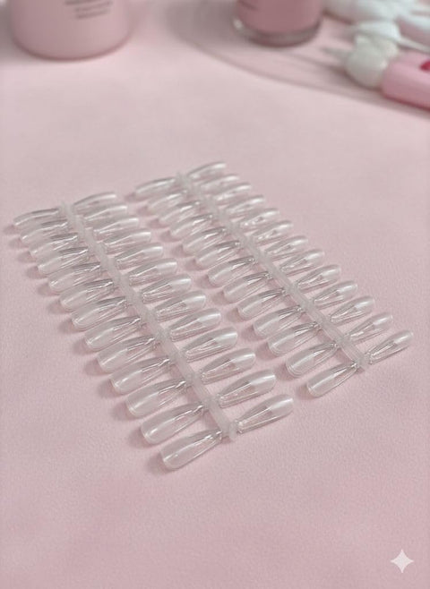 120 Pieces Clear Acrylic False Nails Tips French Acrylic False Nails Full Cover False Nail Tips for Nail Salon (Transparent)