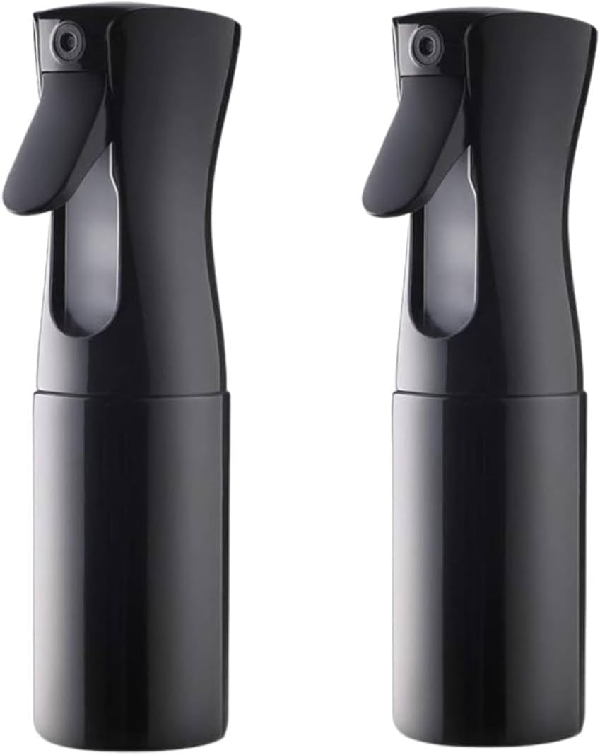 2 Pack Continuous Mist Spray Bottles for Hair 200ml Refillable Plastic Water Sprayers, Fine Even Mist with Easy Trigger for Styling, Cleaning, Plants, Salon & Home Use (Multicolor)
