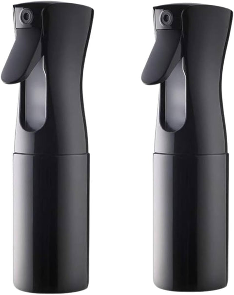 2 Pack Continuous Mist Spray Bottles for Hair 200ml Refillable Plastic Water Sprayers, Fine Even Mist with Easy Trigger for Styling, Cleaning, Plants, Salon & Home Use (Multicolor)