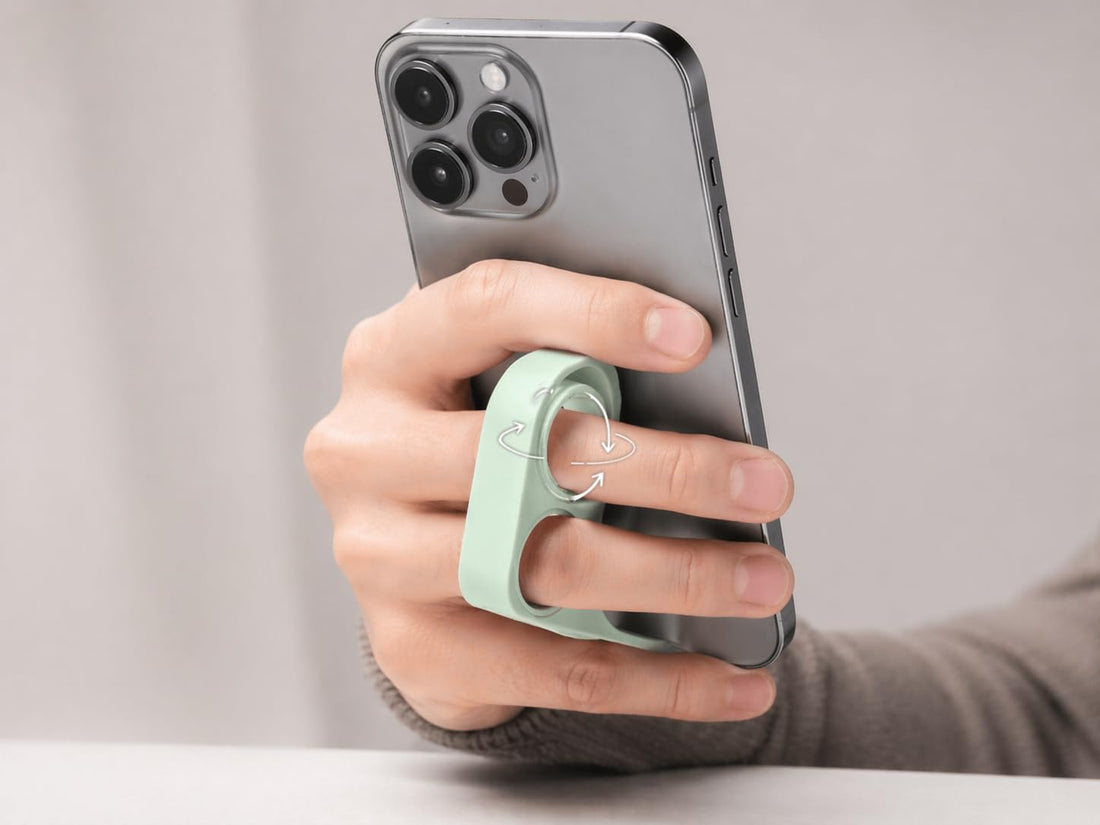 Phone Finger Holder 360° Rotating Ring Phone Holder, Anti-Drop Phone Grip, Multi-Angle Stand, Suitable for All Phones (1, Mint Green)