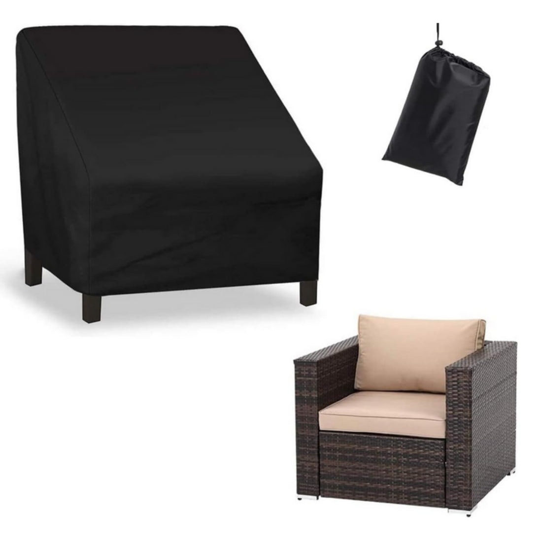 SKEIDO 420D Heavy Duty Oxford Waterproof Patio Furniture Covers Outdoor Chair Covers UV All Weather Protection Patio Chair Cover for Backyard Garden Balcony (102*79*70cm)