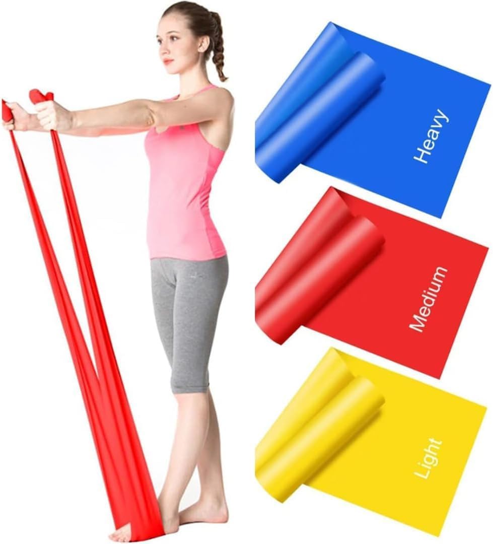 Resistance Bands Set [Set of 3] 1.5M/4.9ft Skin-Friendly Exercise Bands with 3 Resistance Levels,Workout Bands Set for Women Men,Ideal for Yoga,Gym,Fitness (MULTI-COLOR))