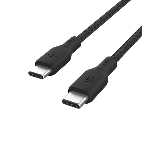 Belkin USB Type C to C Cable, 100W Power Delivery USB-IF Certified 2.0 USB C Charger Cable with Double Braided Nylon Exterior for iPad Pro, MacBook, Galaxy and More (2m), Black