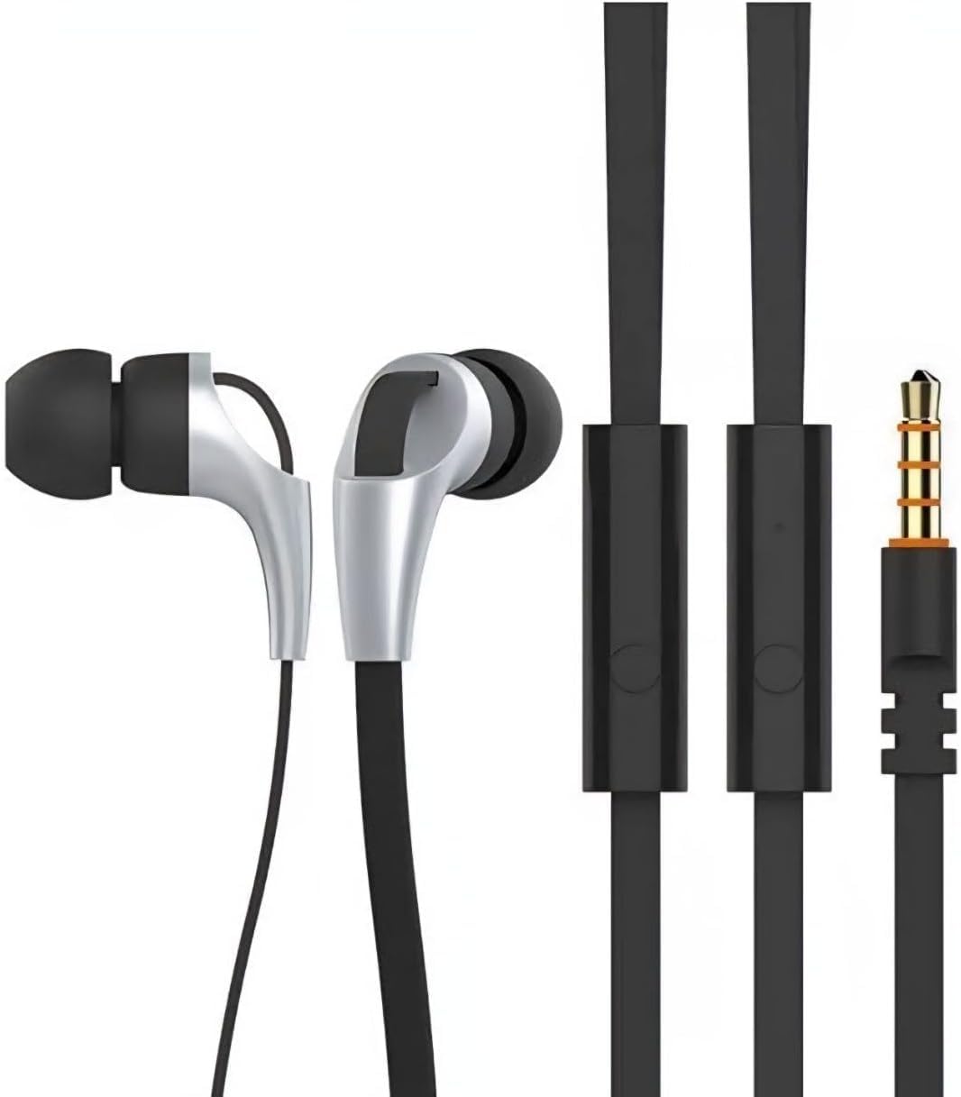 QUEST Portable Wired Earphones with Mic – Noise-Isolating In-Ear Headphones, Clear HD Audio, Lightweight Comfortable Earbuds for Music, Calls, Gaming & Everyday Use – Durable Cable, Universal Compatib