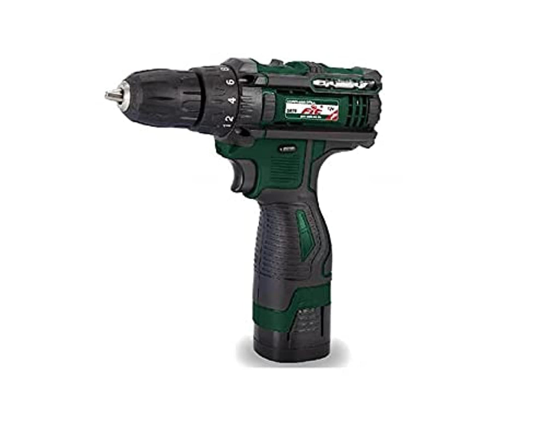 Cordless Drill 12v Li-Ion - quick charger-2 battery- plastic case From Fit