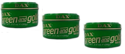 3 x DAX Green & Gold Hair Wax - Hair Wax 99 g (Total - 297 g)