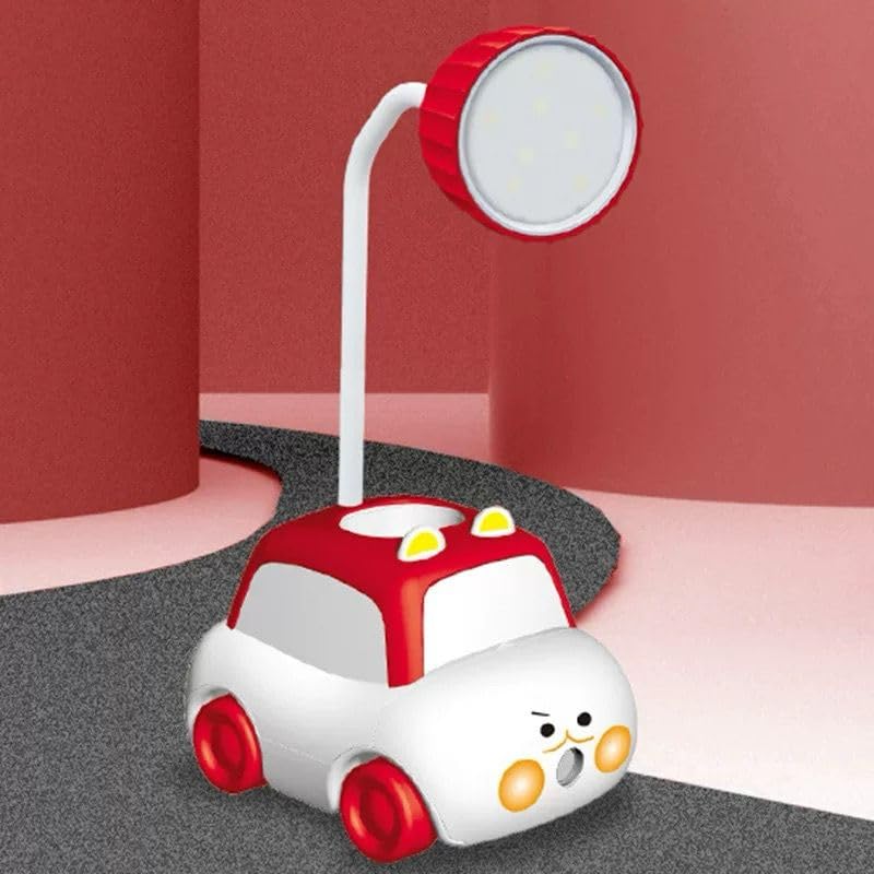 Kids Car Desk Lamp, LED Reading Light with Flexible Gooseneck (Red)