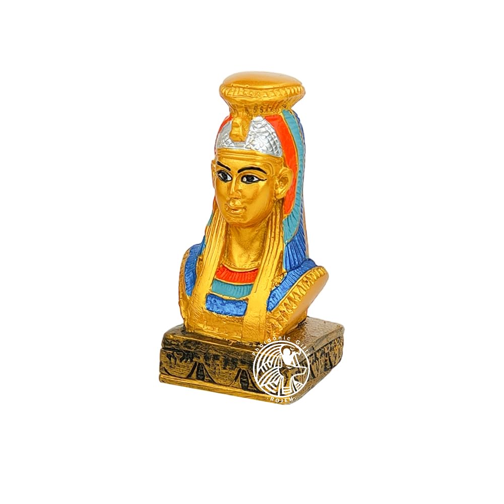 Pharaoh Queen Cleopatra Queen of the Ptolemaic Kingdom of Ancient Egypt - Porcelain - Handmade Egyptian - Gold - Extra Small Size Gift