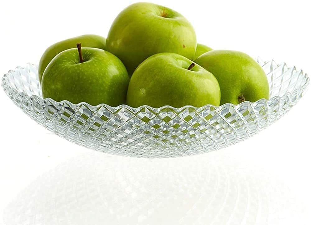 Volora Clear Glass Plate Set, 6 Pieces, Everyday Use, Elegant Diamond Design