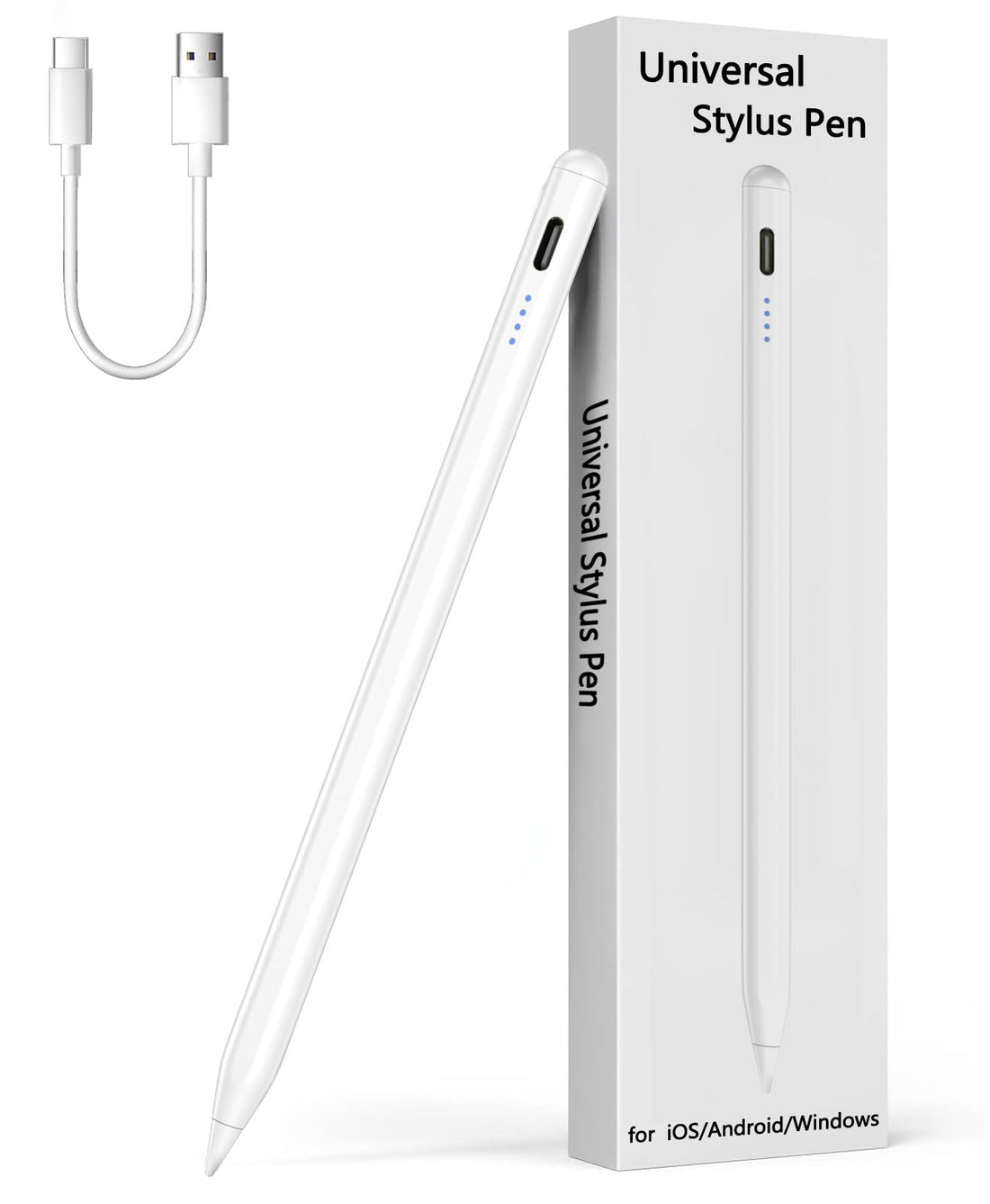 Aimery Active Stylus Pen for Touchscreen Android iPhone Tablet Phone，Touch Screen Pen for iPhone/iPad/Pencil/Samsung/iOS/Lenovo/Huawei/Vivo - White