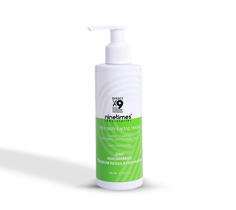Ninetimes Niacinamide Facial Wash for Oily Skin â€“ Oil Control, Pore Minimizer & Acne Prevention | Gentle Daily Cleanser, Smooth & Clear Complexion â€“ 200ml