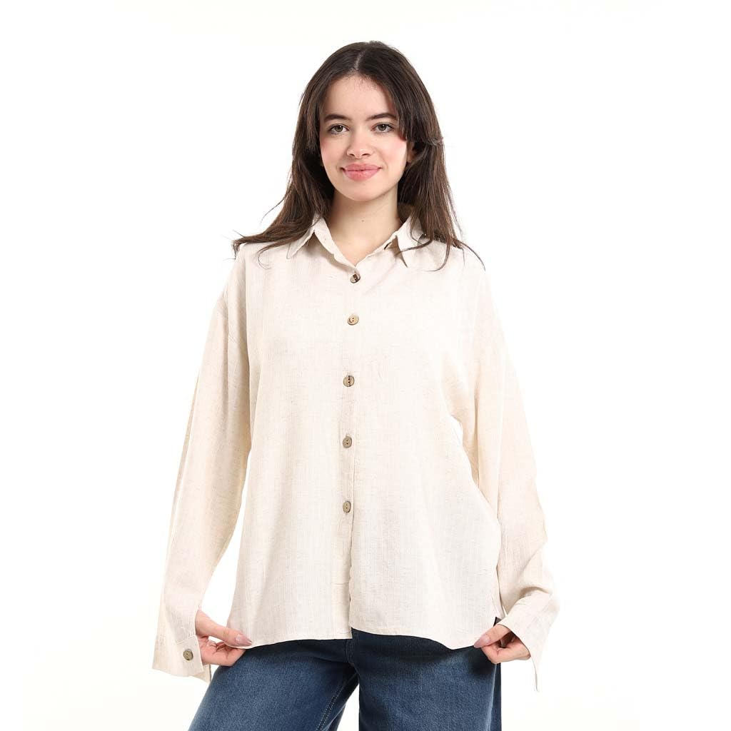 Red Circle Womens Oversized Button-Down Tunic Shirt Oversized Button-Down Tunic Shirt